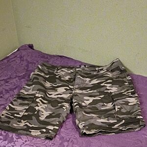 Ring of Fire Green Camouflage Cargo Shorts